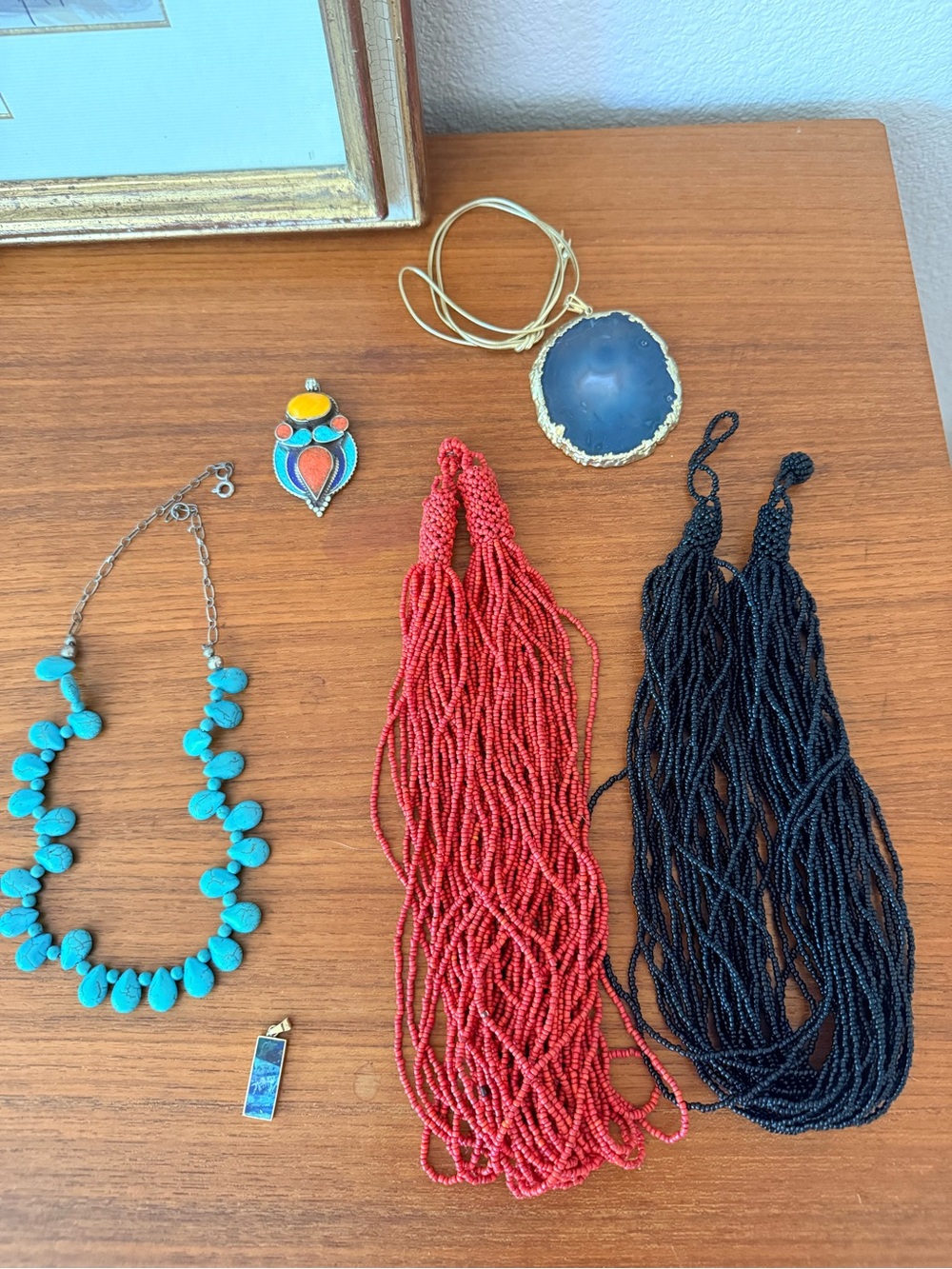 Mixed Sterling Silver rings and earrings and various necklaces incl turquoise